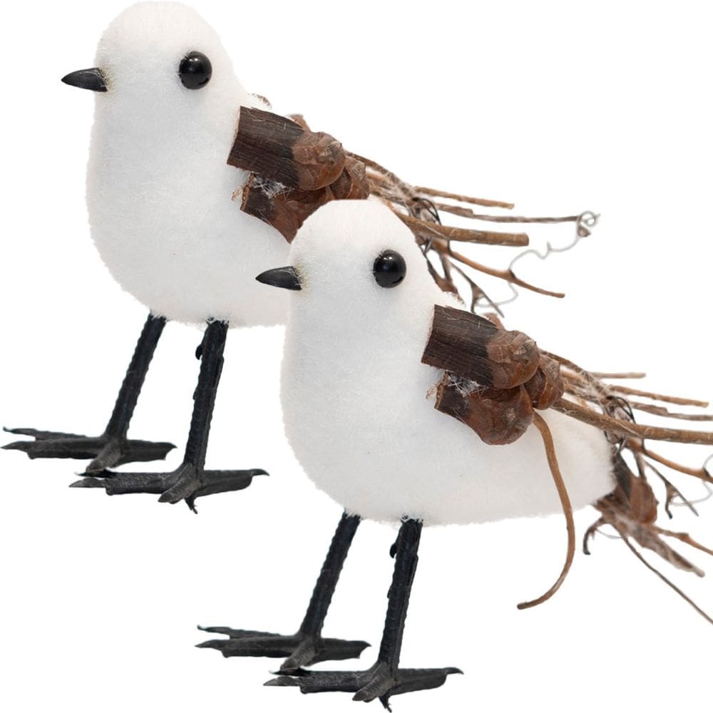 Kit 12 Passarinhos Branco Natal Decoração Em Isopor 10cm