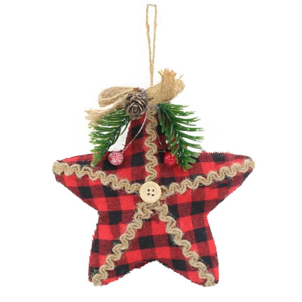 Kit 12 Enfeite Árvore Natal Pendente Natalino Estrela 15cm