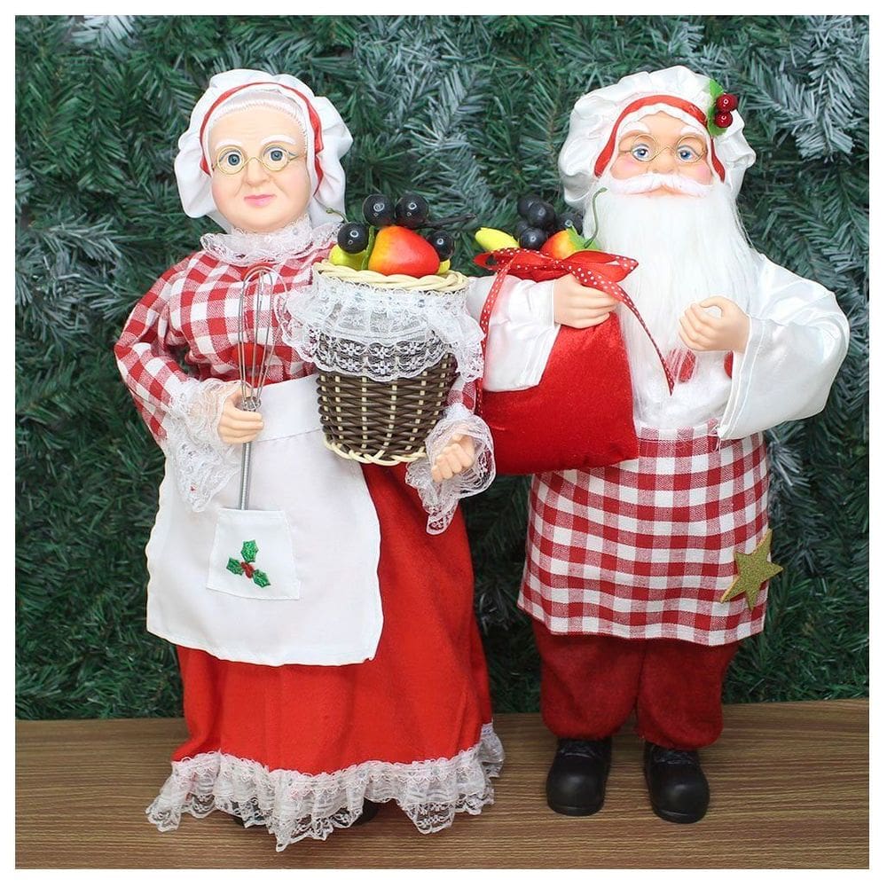 Dupla Boneco De Natal Mamãe E Papai Noel Confeiteiros