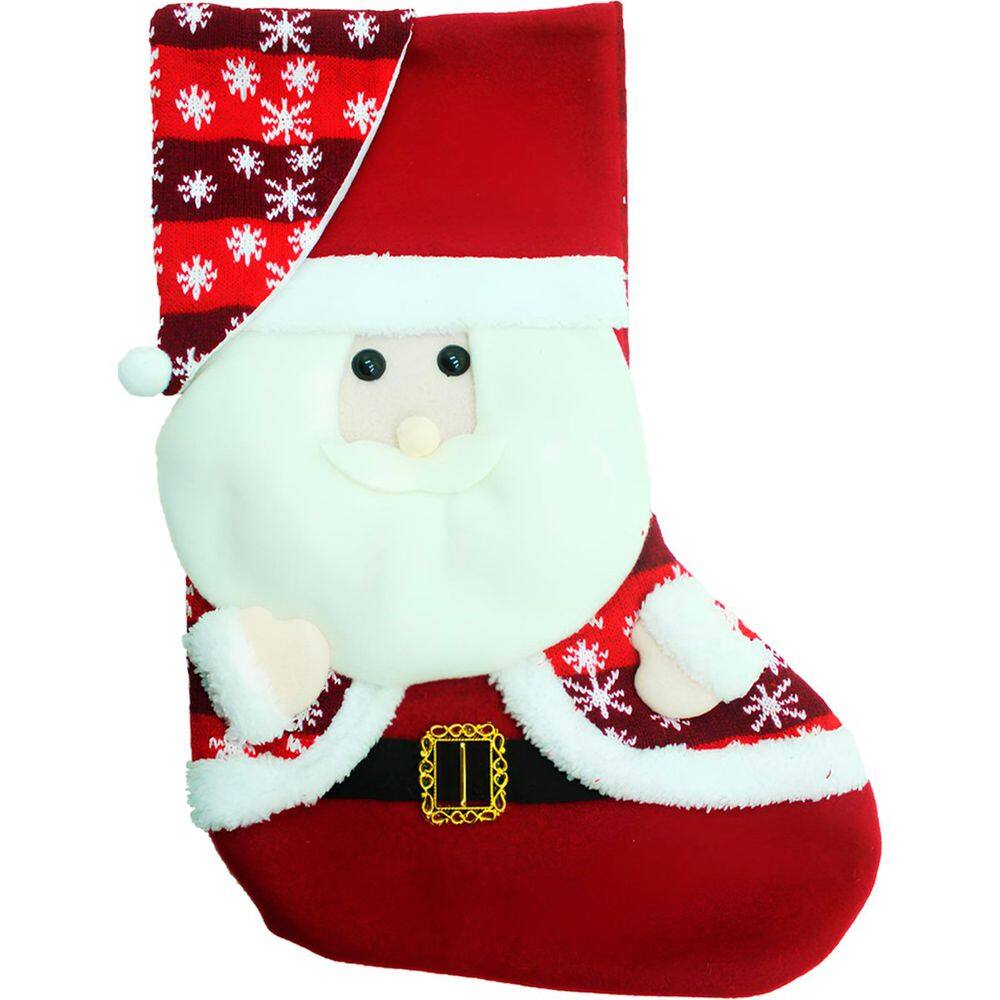 Bota Meia Enfeite Decoração Decoração Natal Papai Noel Em Feltro 50cm