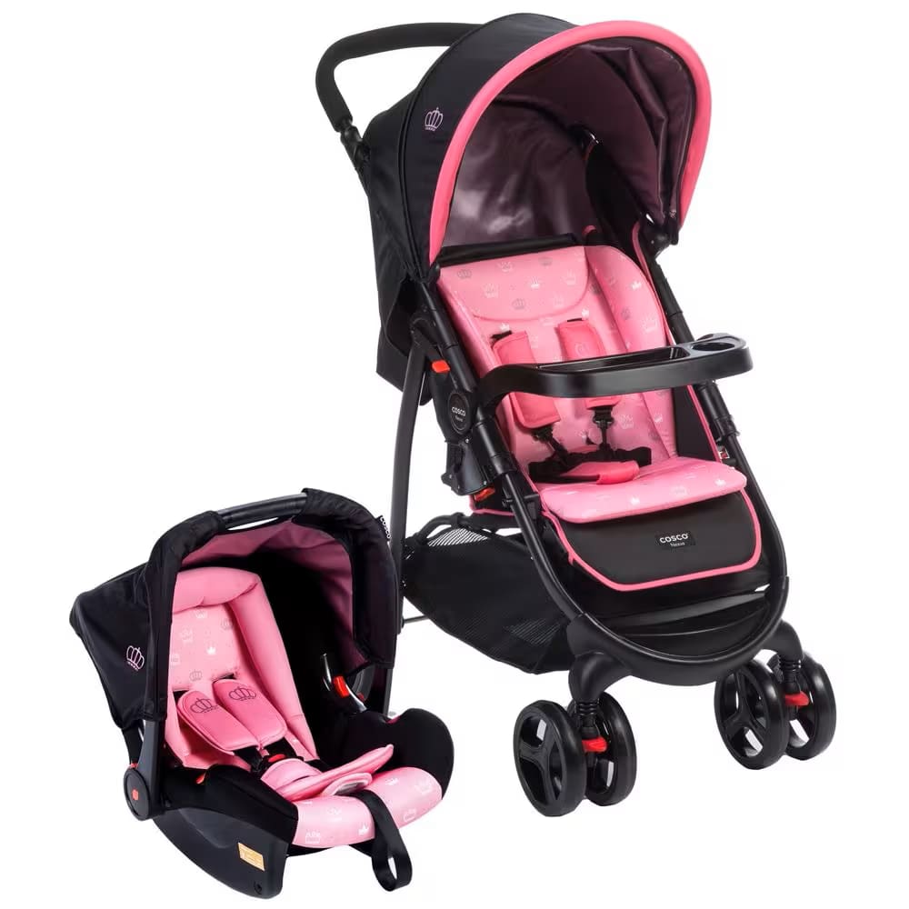 REEMBALADO: Carrinho de Bebê Cosco Travel System Nexus - Até 15 kg - Rosa