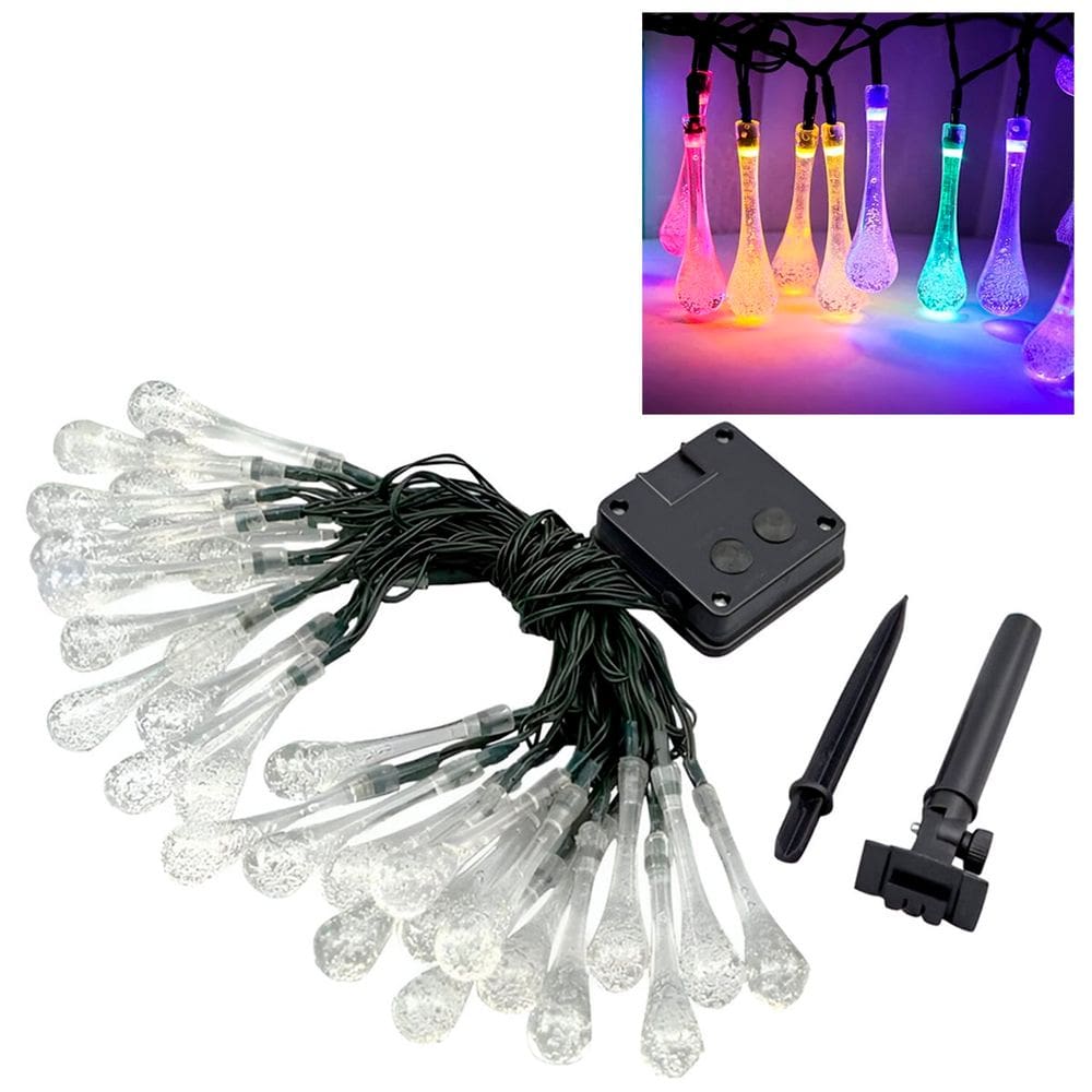 Grinalda Cordão Solar Luzes Gotas De Água Decoração 20 LEDs