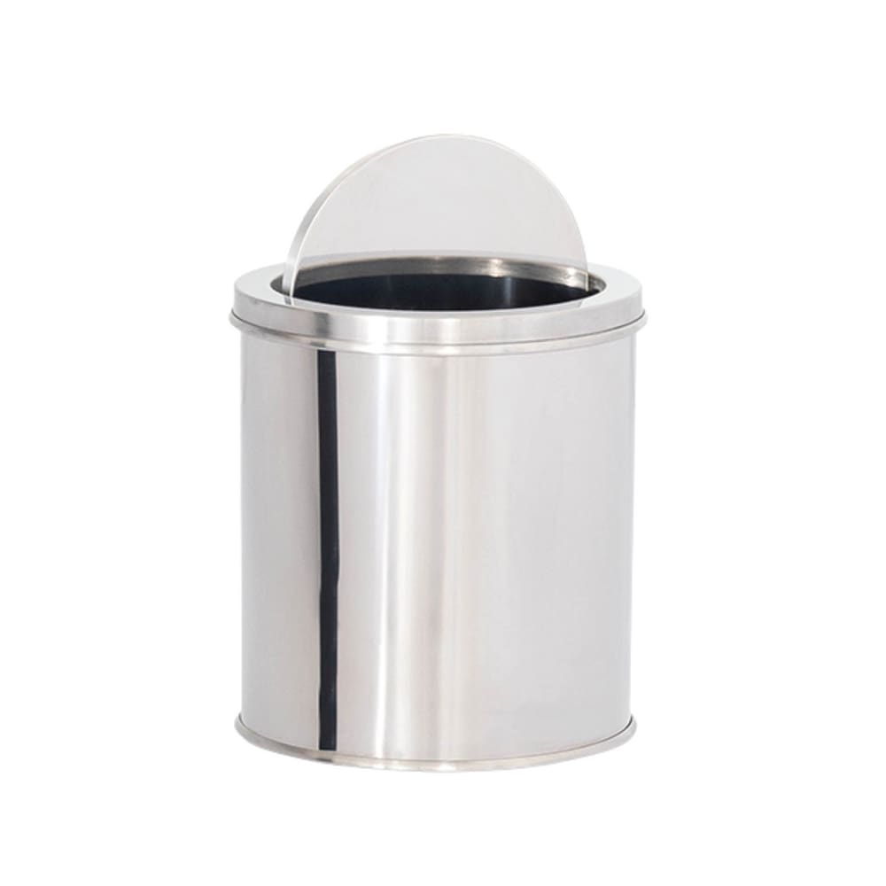 Lixeira em Aço Inox 07L Basculante Redonda