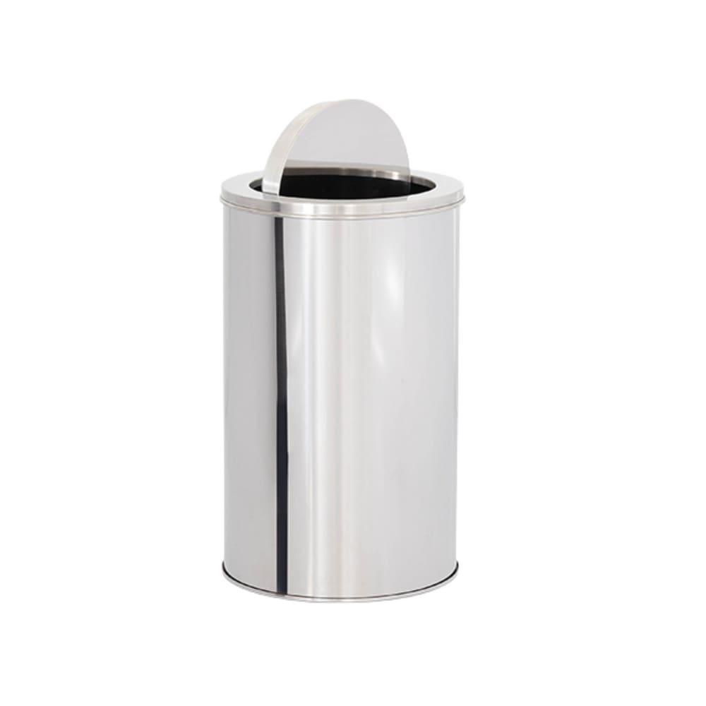 Lixeira em Aço Inox 20L Basculante Redonda