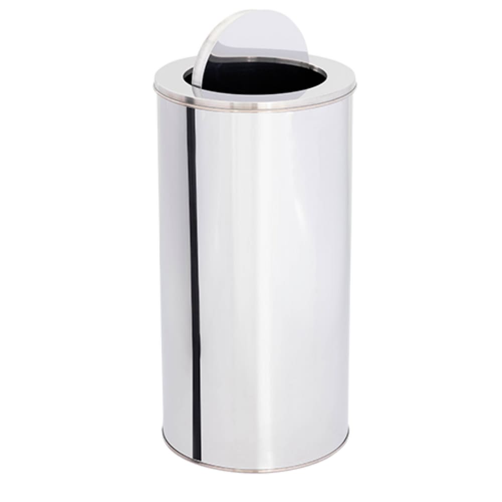 Lixeira em Aço Inox 30L Basculante Redonda
