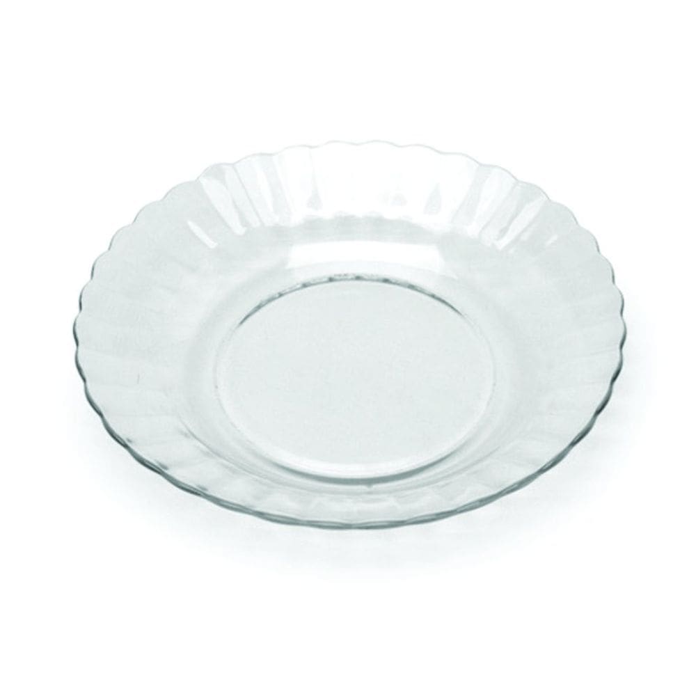 Kit Jogo Pratos Fundo Sopa Transparente 8 Peças 22,4cm