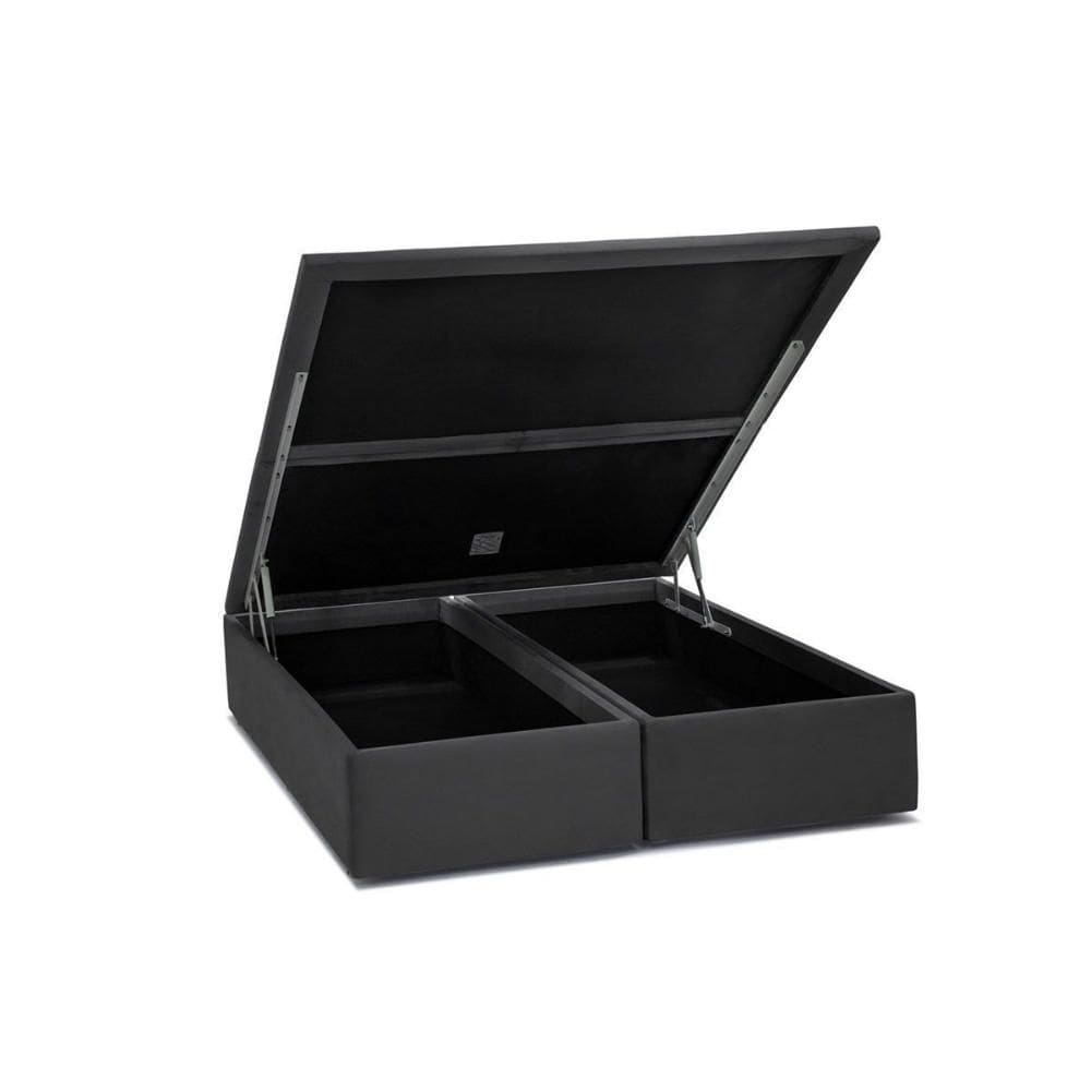 Cama Box Baú Universal Queen Suede Gray (158x198x35) - Ortobom