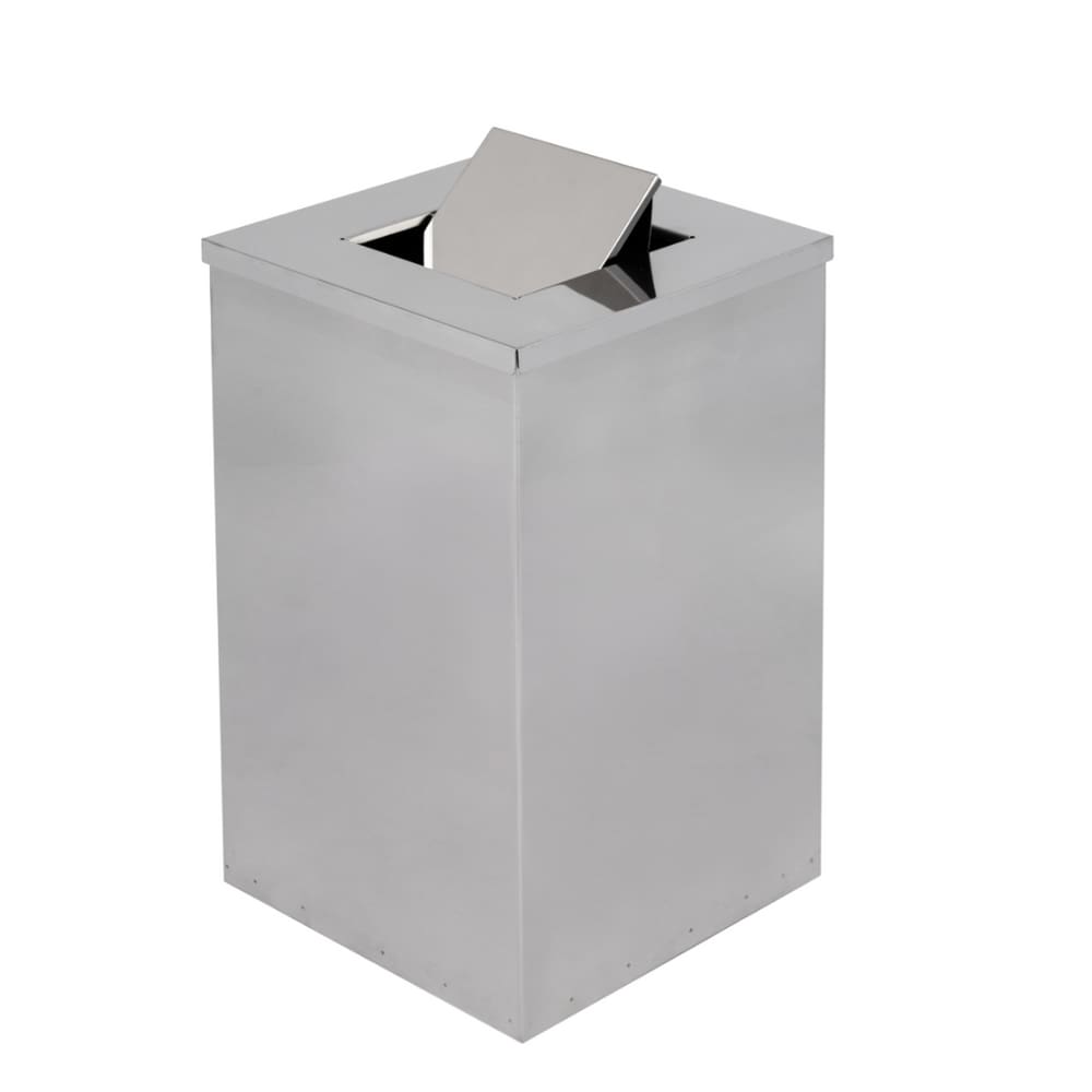 Lixeira em Aço Inox 100L Basculante Quadrada