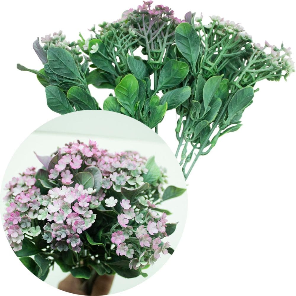 Kit 4 Plantas kalanchoe Artificiais Jardim Flores Rosa 30cm