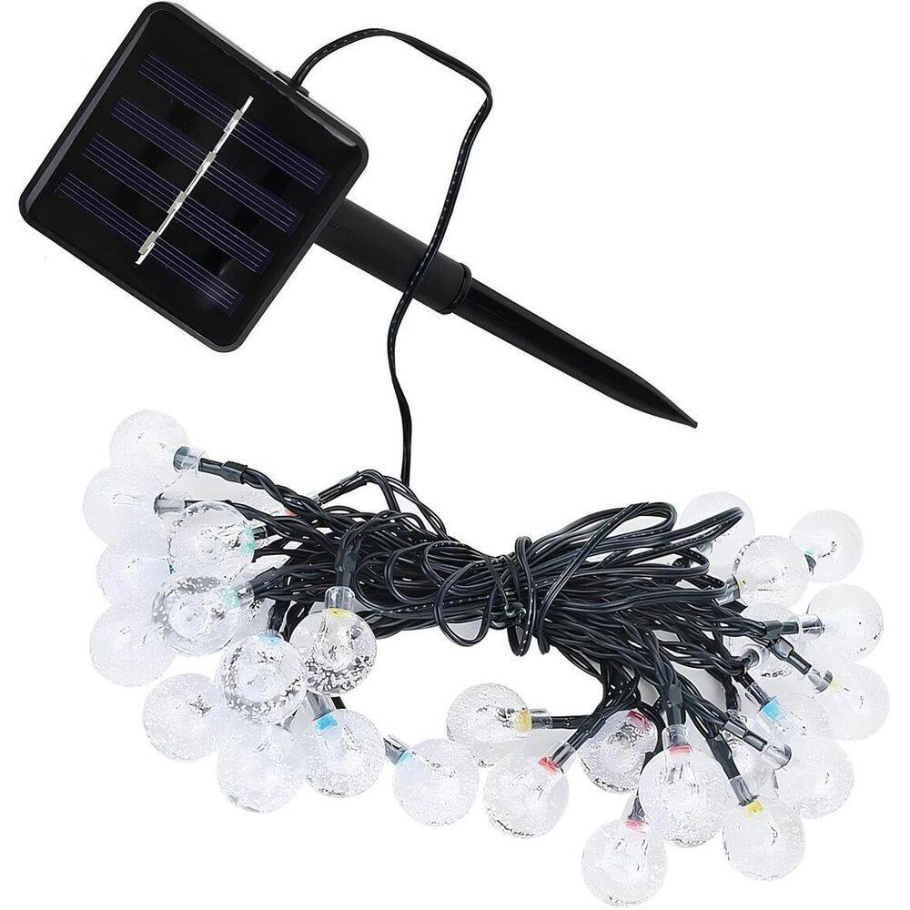 Cordão Lâmpadas Solar LEDs Luzes Bolinhas Amarela Natal 5m