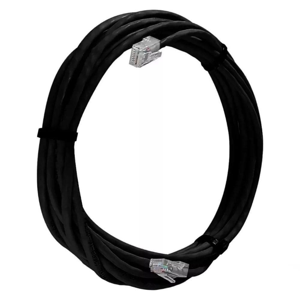 Cabo De Rede Cat 5e Mpt Interno E Externo 20 Metros U/utp 4p X 24awg | Preto Com Conectores