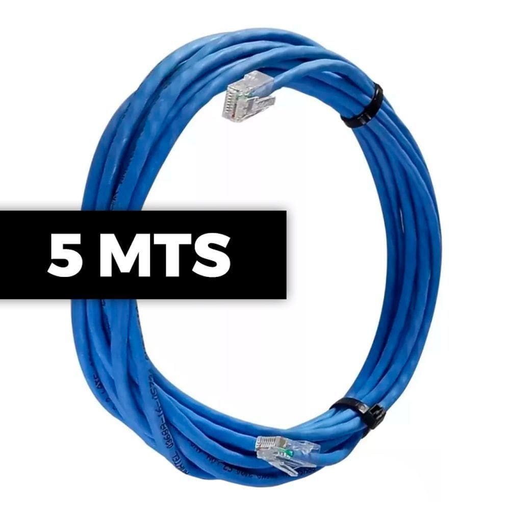 Cabo De Rede Cat 6 Mpt Interno 5 Metros U/utp 4p X 23awg | Azul Com Conectores