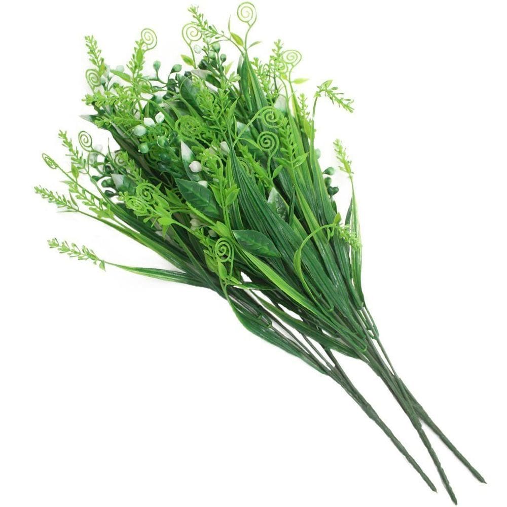 9 Ramos Decoração Arranjo Flor Planta Artificial Buquê Plástico Floral 5 Ramos Cada 44cm