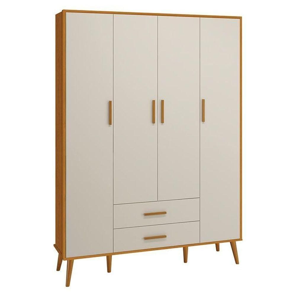 Guarda Roupa Infantil Isis 4 Portas E 2 Gavetas Areia/savana - Reller Móveis Areia/savana