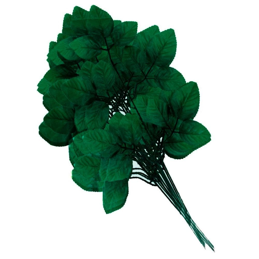 60 Ramos Decoração Arranjo Folhas de Rosa Artificial Planta Plástico 5 Galhos Cada 47cm