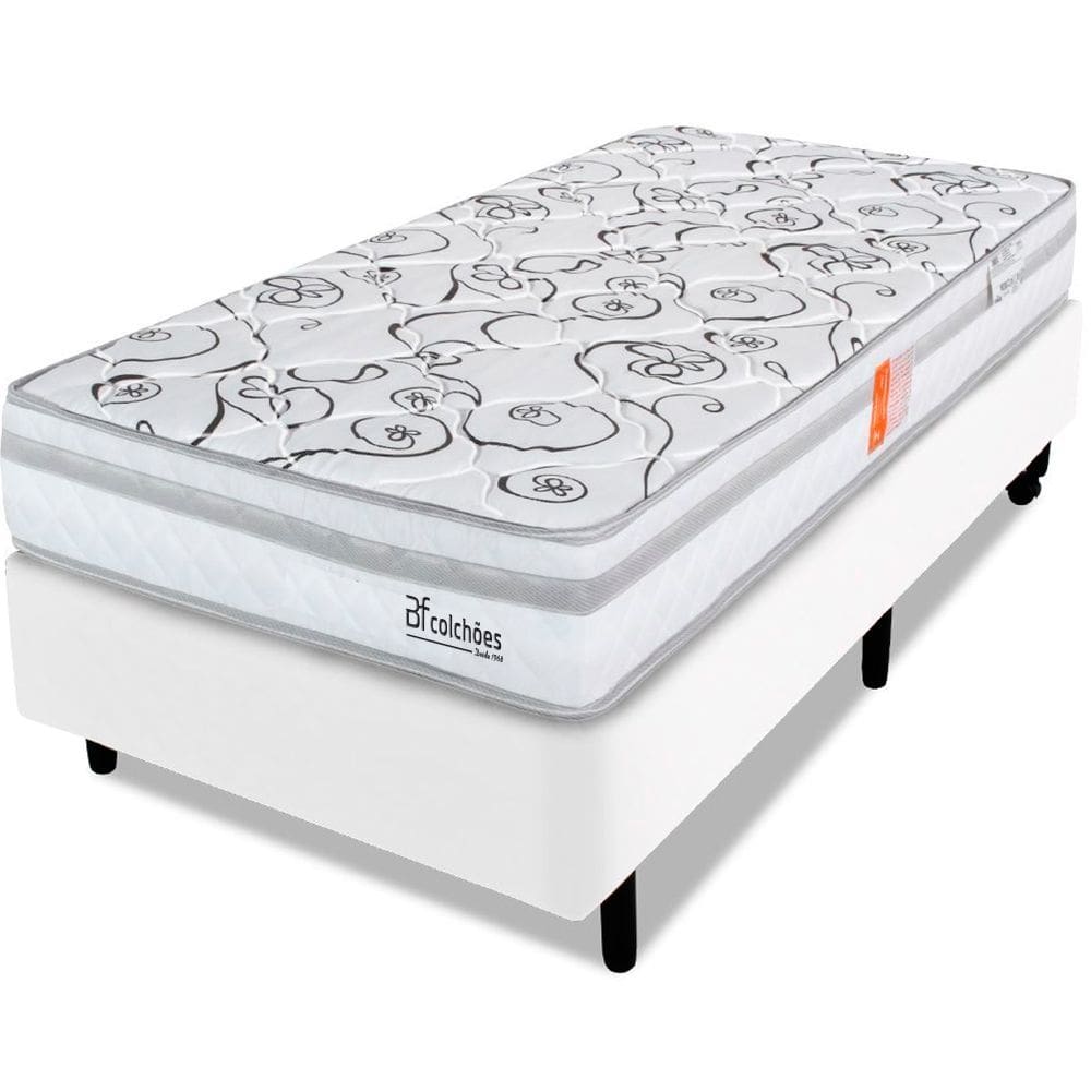 Cama Box Solteirão com Colchão Ortopédico Firme Espuma D28 193x203cm BF Colchões