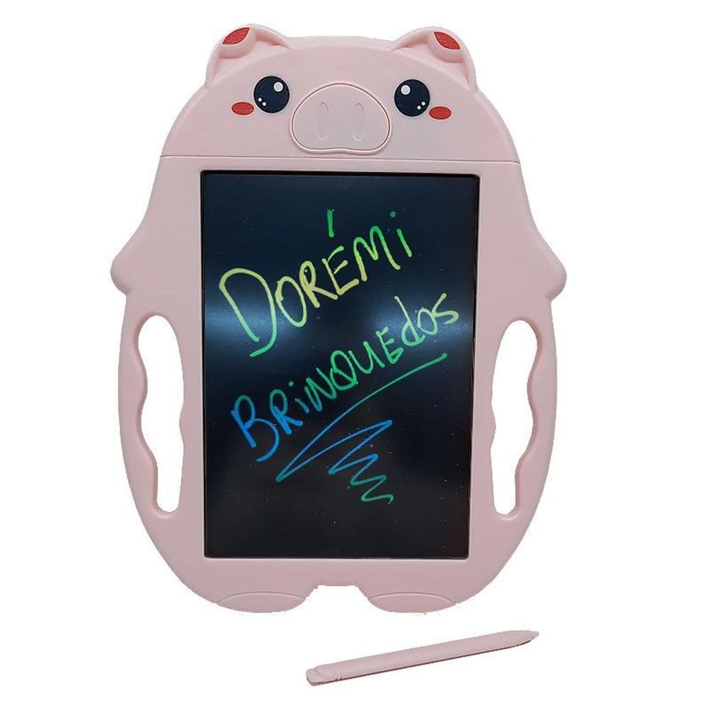 Lousa Magica Tablet Escrever Ou Desenhar Color Porco Rosa