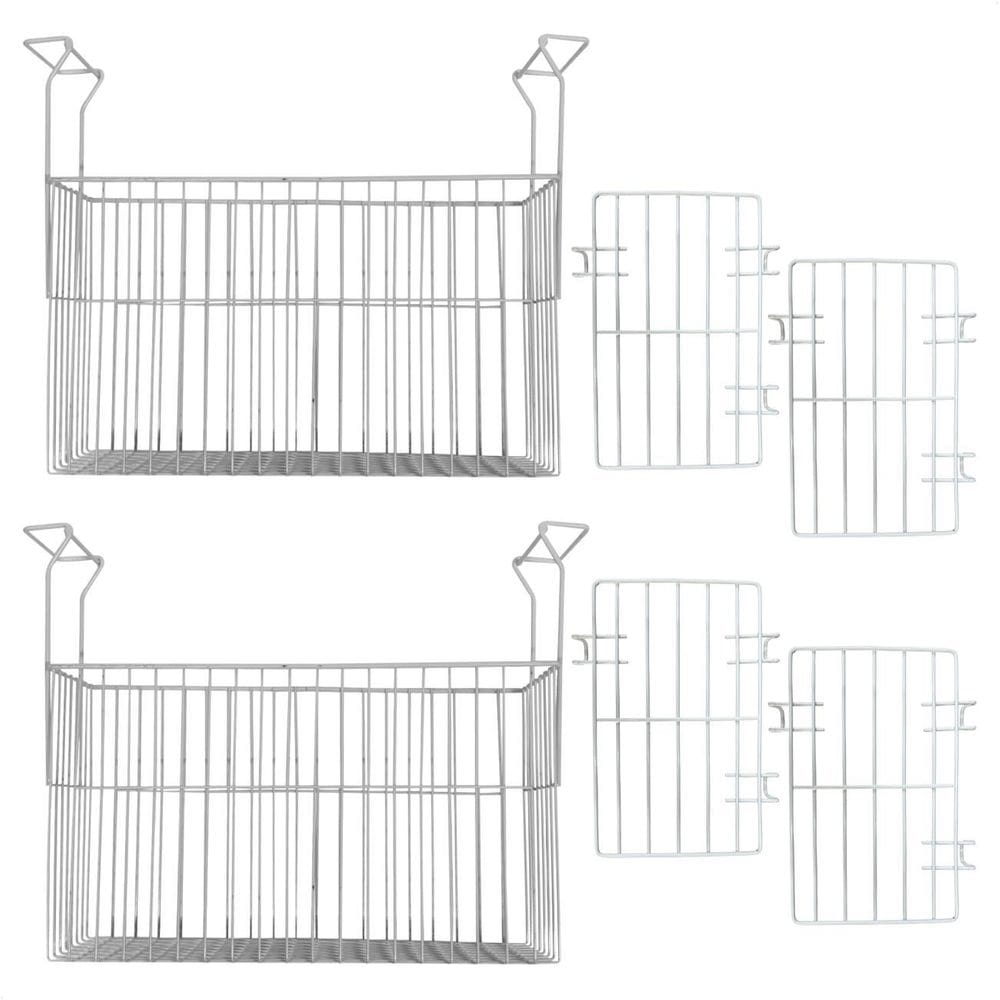 Kit 2 Cesto + 4 Separador De Picolé Polpa Freezer Horizontal