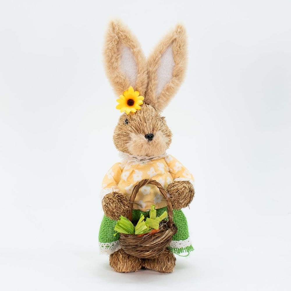 Coelha De Páscoa Enfeite Decorativo Coelhinha Florida 33cm