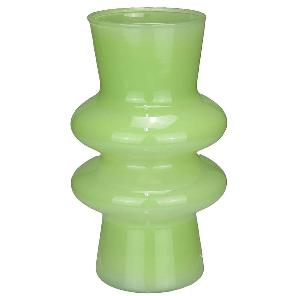 VASO DECORATIVO ENFEITE CASA ELIPSE HOME&CO LEITOSO VIDRO 20x12x12cm VERDE