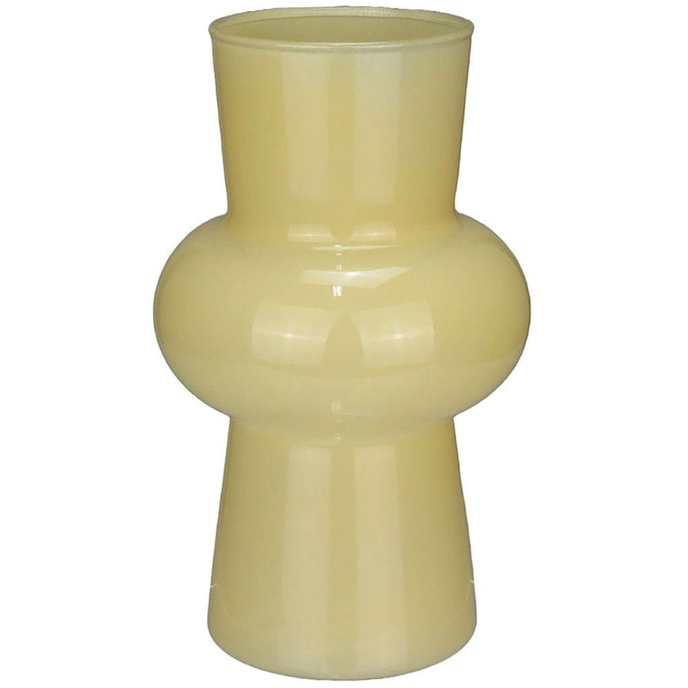 VASO DECORATIVO ENFEITE CASA ELIPSE HOME&CO LEITOSO VIDRO 20x12x12cm CREME