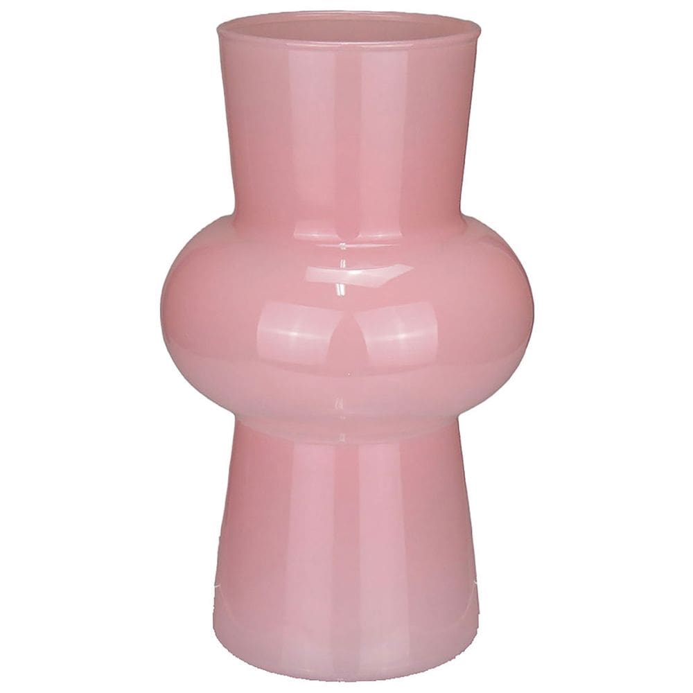 VASO DECORATIVO ENFEITE CASA ELIPSE HOME&CO LEITOSO VIDRO 20x12x12cm ROSA