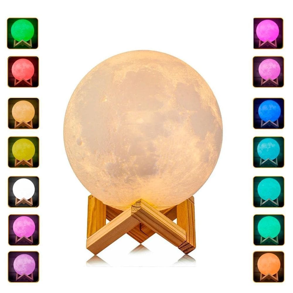 Umidificador Aromatizador Luminária Lua 3D Tecnologia