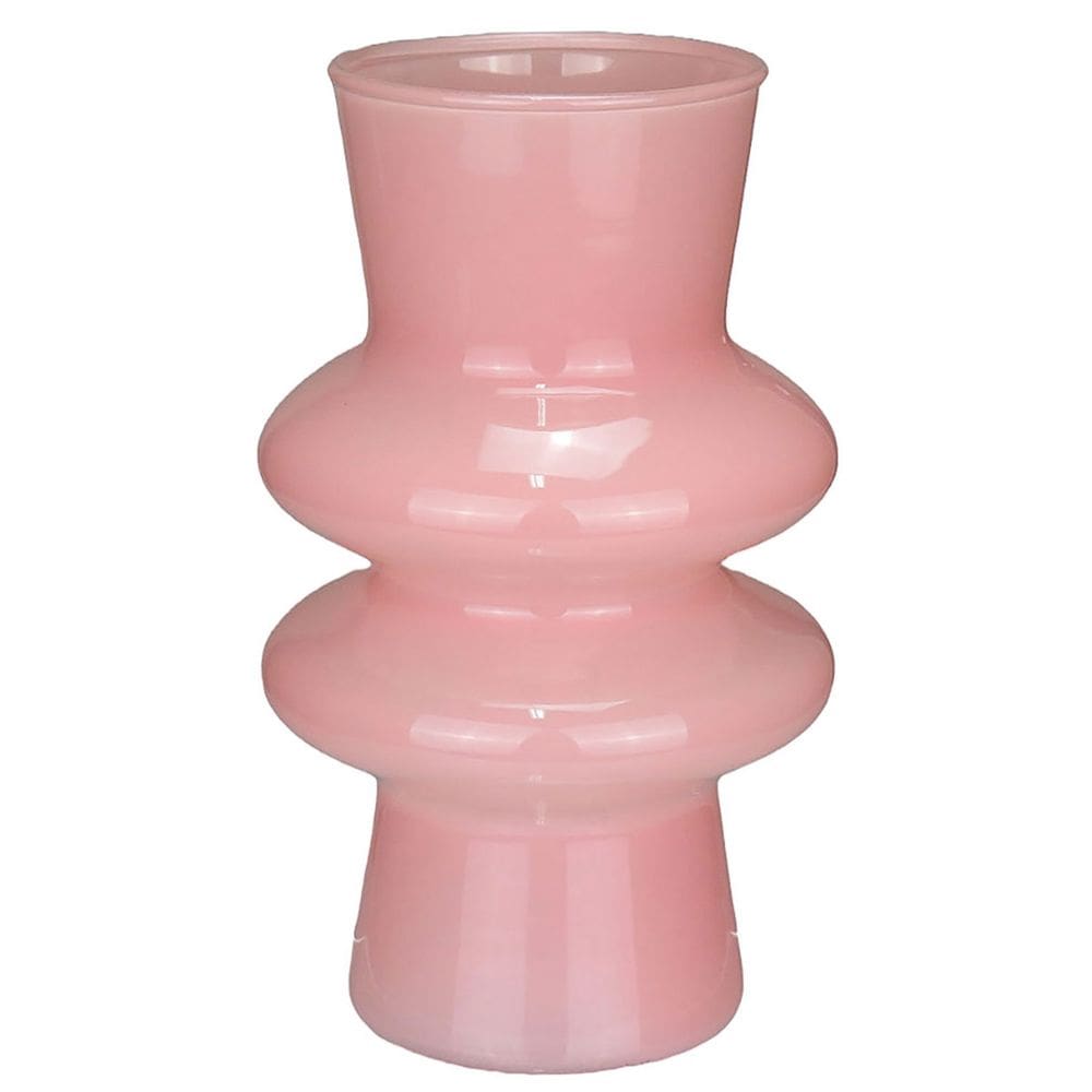 VASO DECORATIVO ENFEITE CASA ELIPSE HOME&CO LEITOSO VIDRO 20x12x12cm ROSA