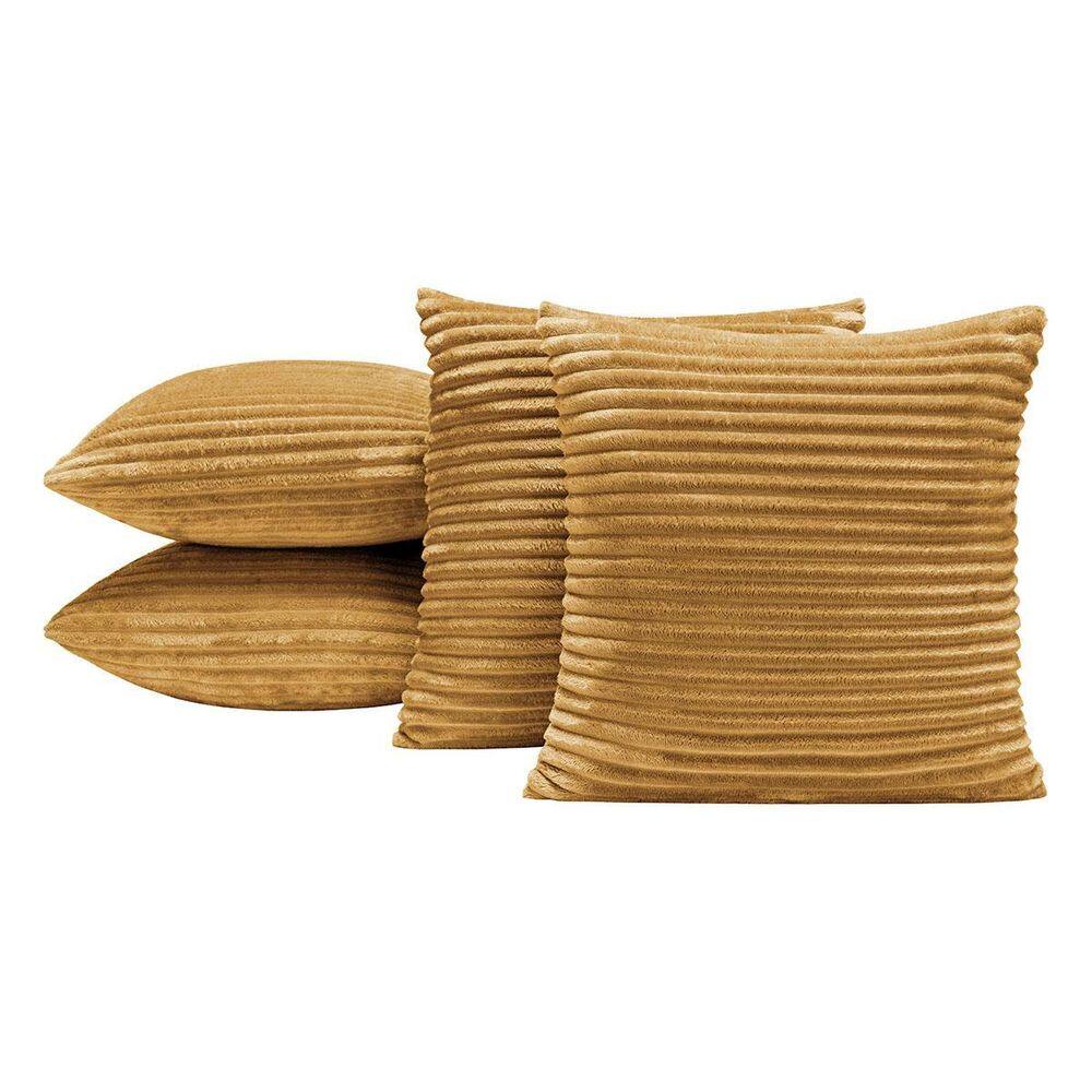 4 Capas De Almofada Bariloche 45X45 Decorativa Mostarda