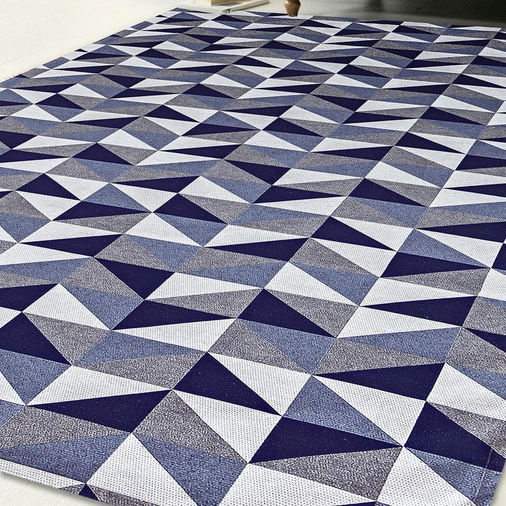Tapete Jacquard 2,00M X 2,50M Estampado Azul Marinho
