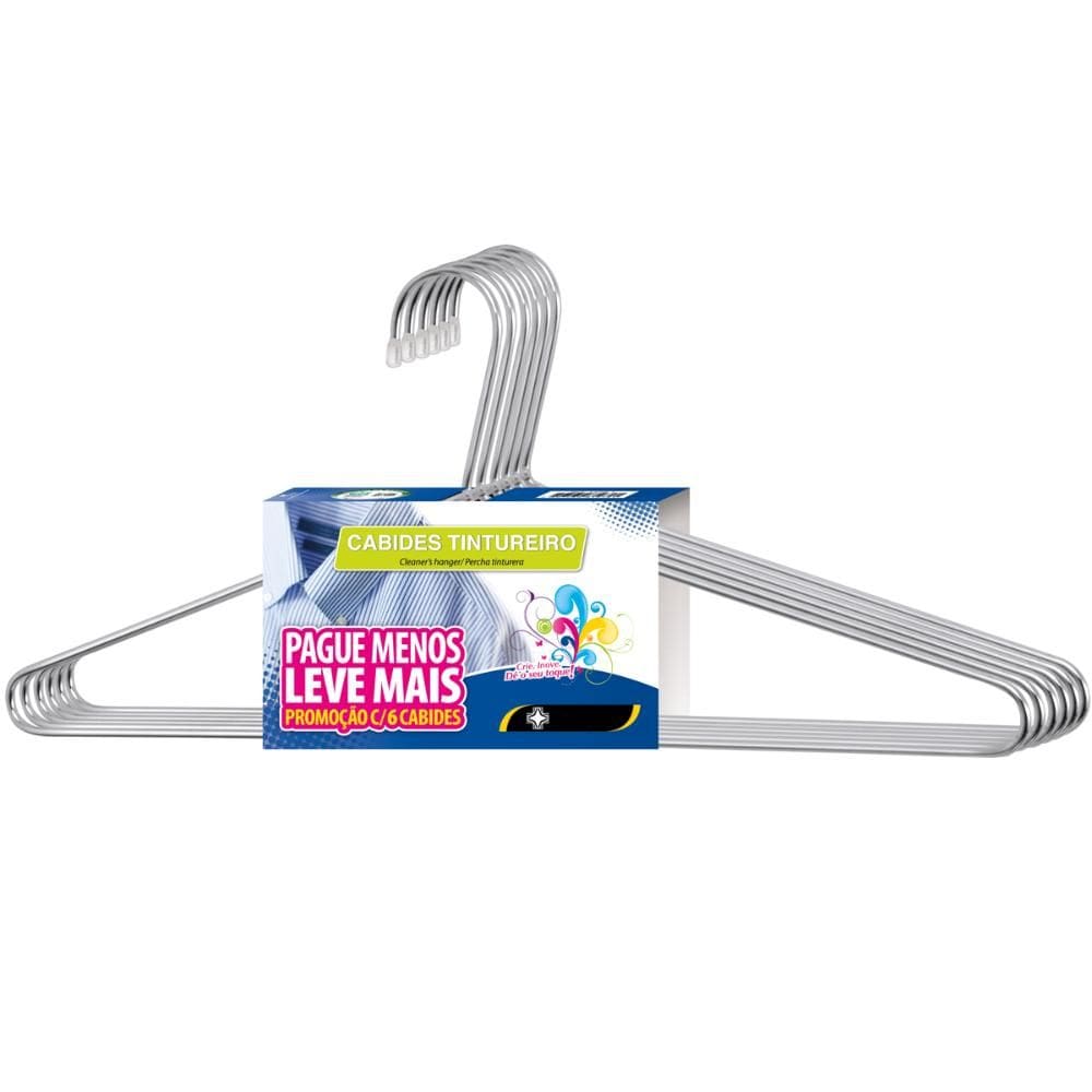 Kit 20 Cabides Cromado para Roupas para Guarda Roupas Closet