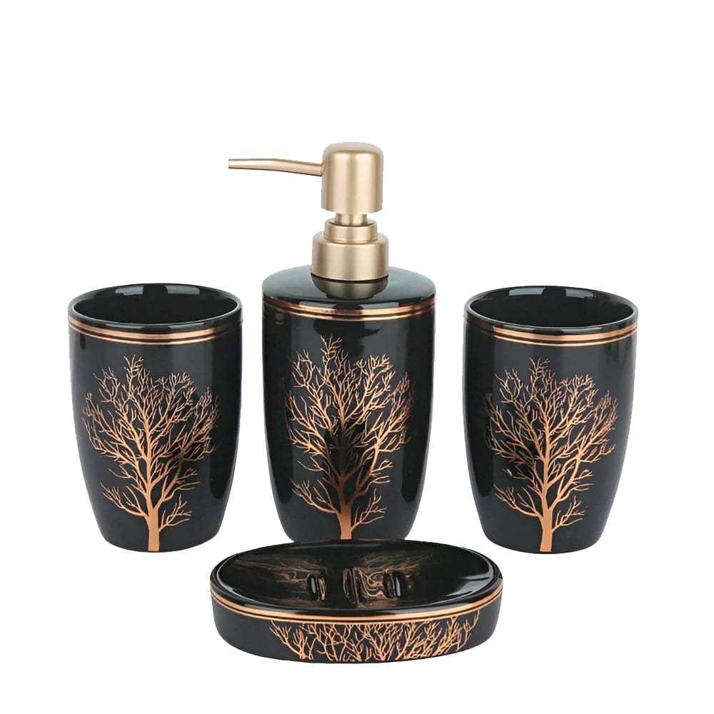 Conjunto 4 Pçs Para Banheiro Lavabo Luxuoso Premuim Moderno