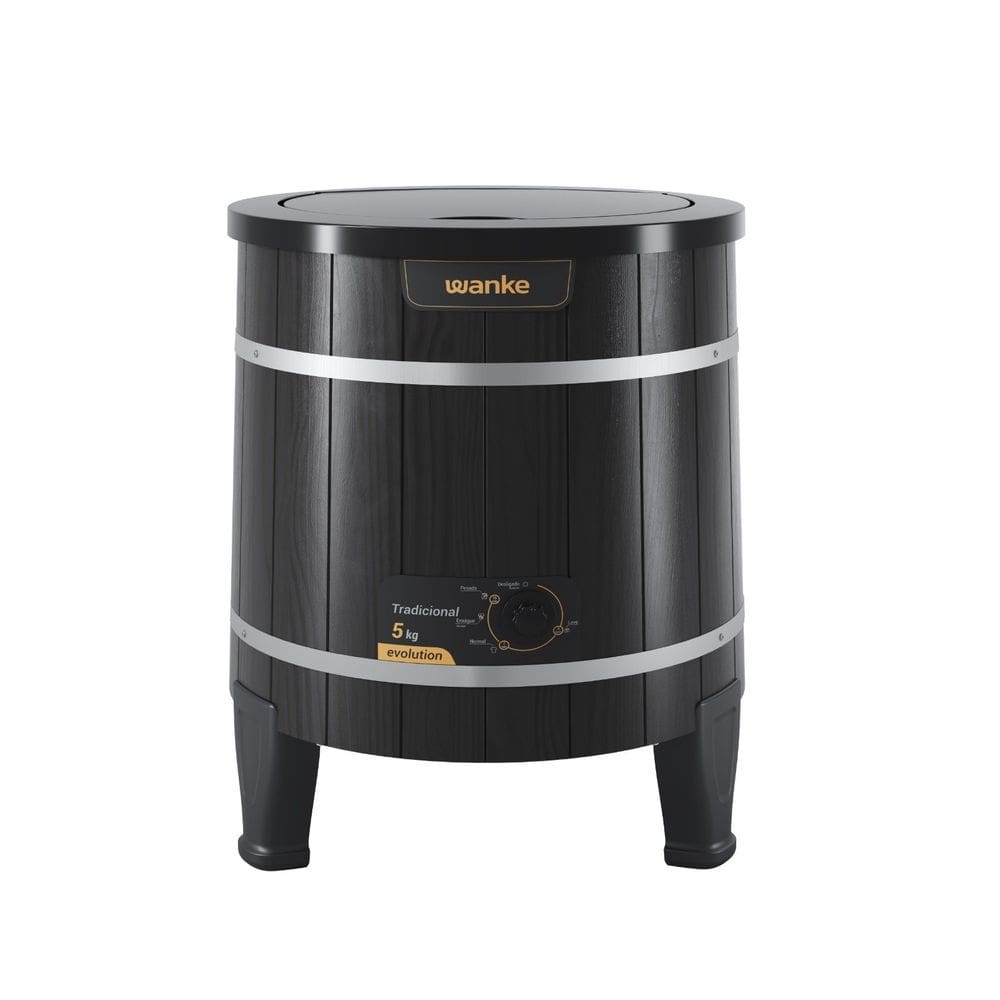 Lavadora de Roupas Semiautomática Tradicional Evolution - 5 Kg - Preta - Wanke