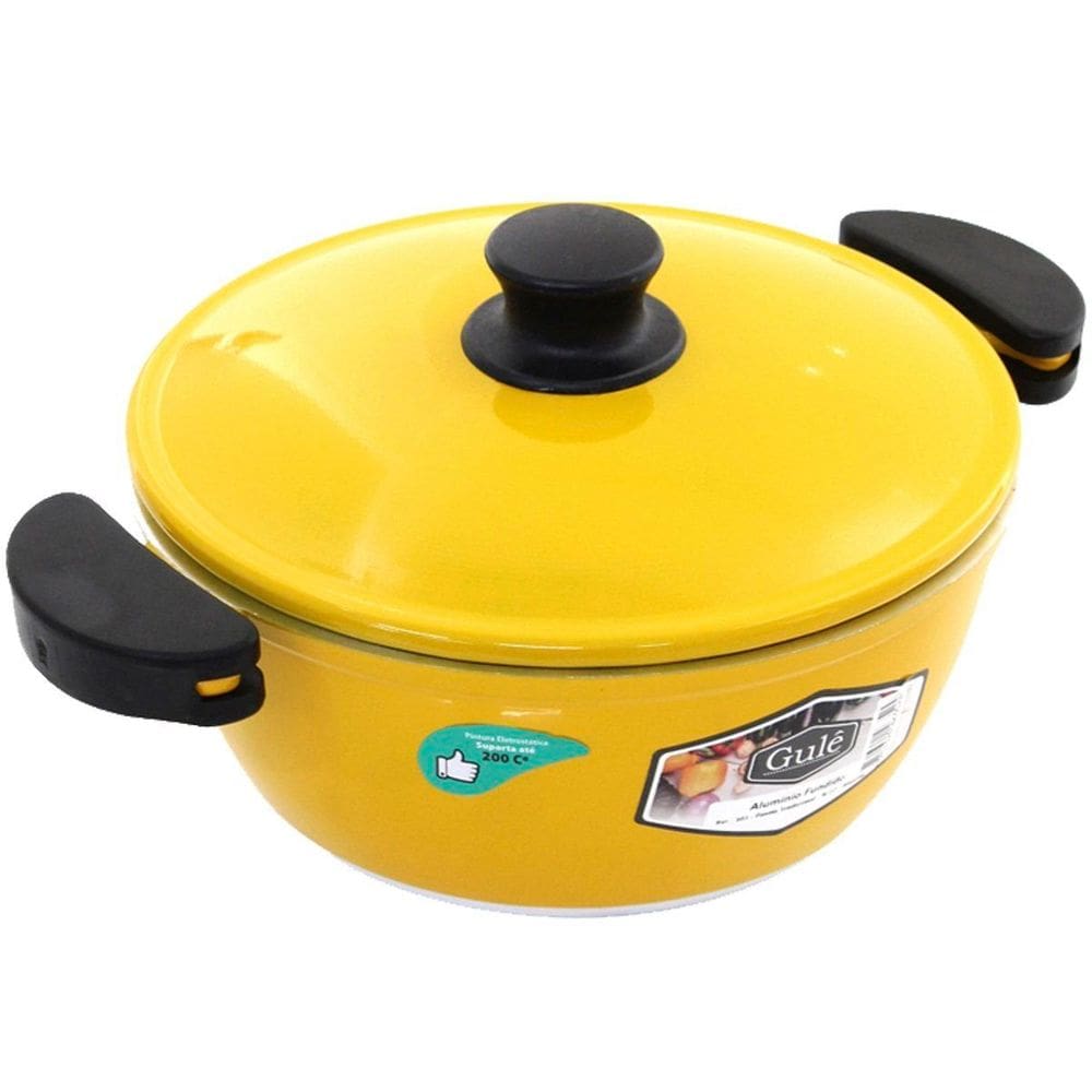 Panela 18cm Amarelo Resistente Gulê Em Alumínio 1,5 Litros