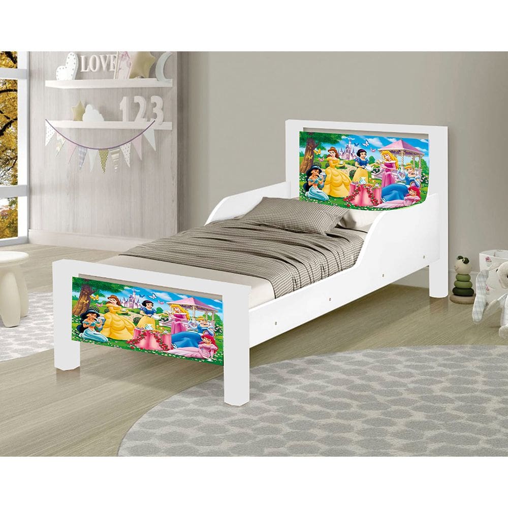 Mini Cama Infantil Adesivada Princesas