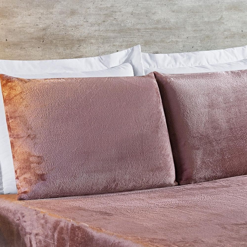 Par De Fronhas De Travesseiro Tecido Mantinha 70X50 Rosê