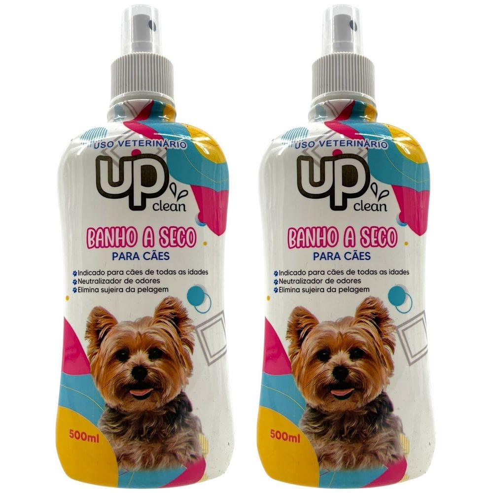 Kit com 2 Banho A Seco Em Spray Para Caes Sem Enxague 500ml