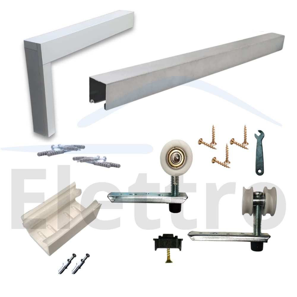 Kit Completo: Porta de Correr 90cm com Batente e Trilho 1,80m - Branco