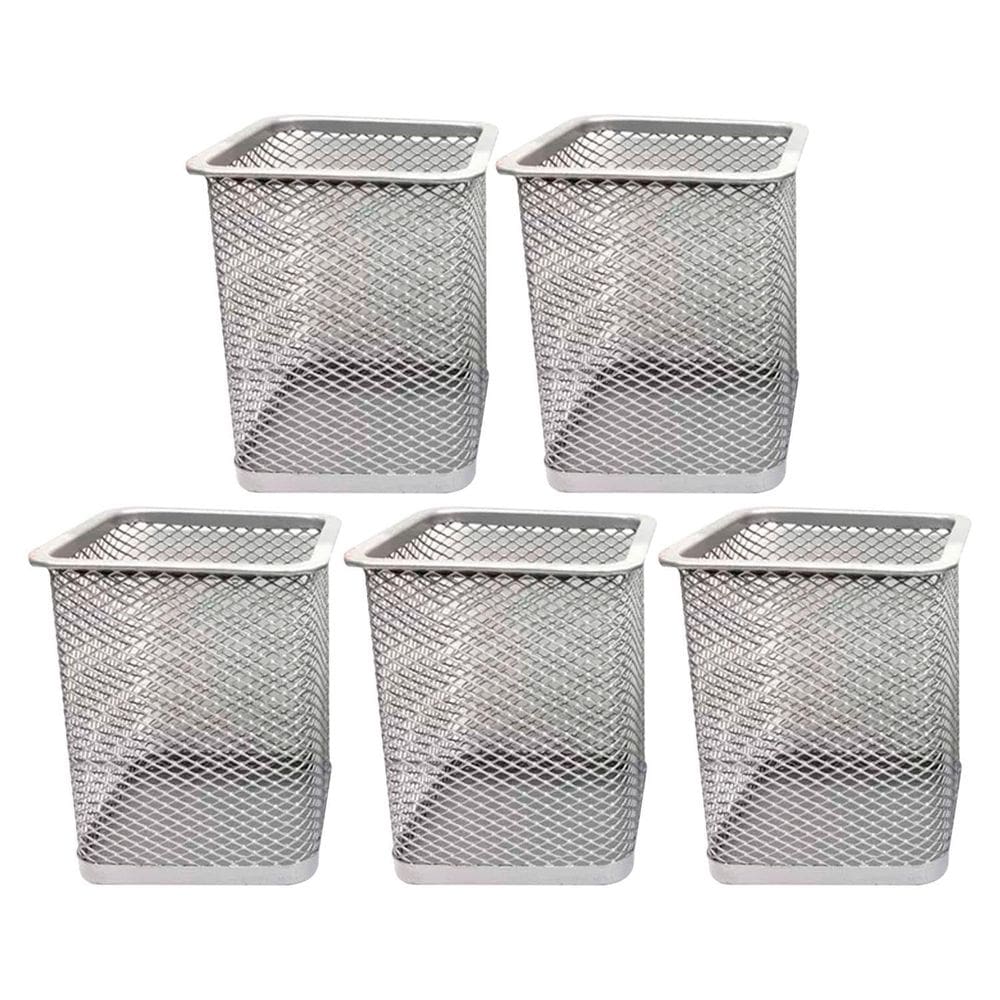 Kit 5 Porta Canetas Organizador Mesa Quadrado Telado Aramado