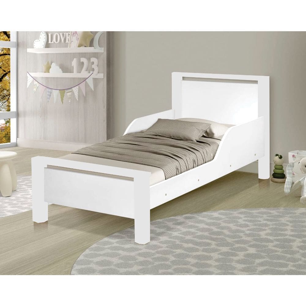 Mini Cama Infantil Branca Adesivada