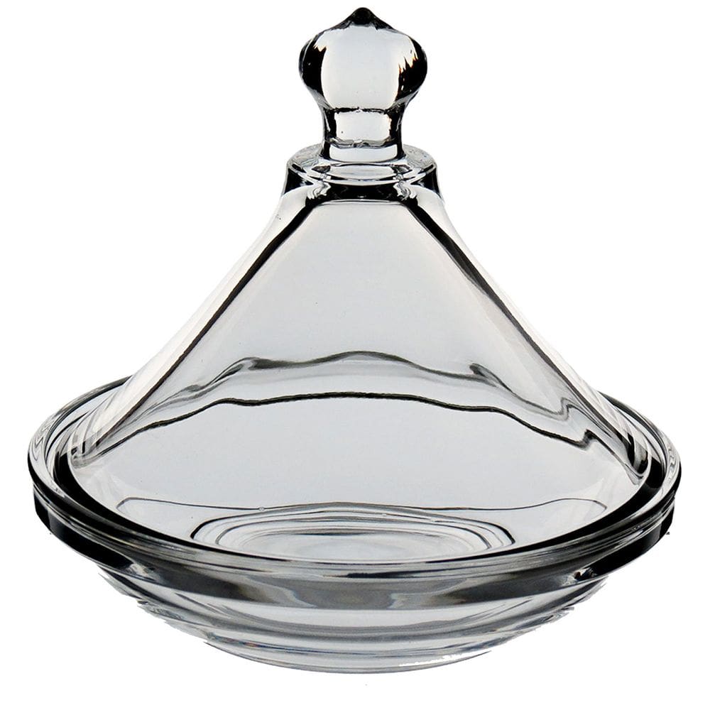 POTICHE REDONDO HOME&CO COM TAMPA VIDRO 10x12x12cm TRANSPARENTE BOMBONIERE