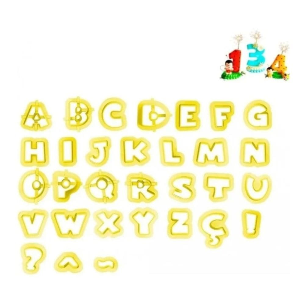 Cortador De Letras 2cm Blue Star Com 38 Peças