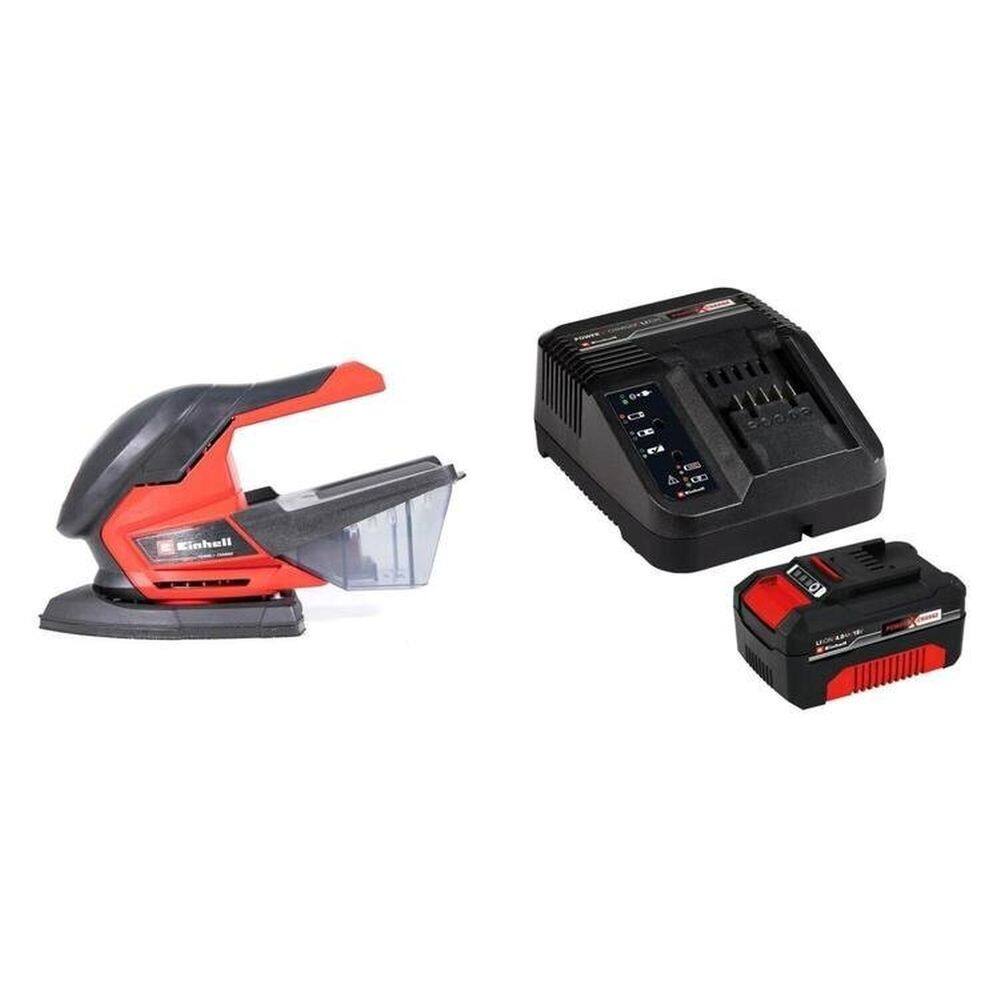 Lixadeira Multiuso a Bateria Te-os 18/150 Li Solo e 1 Kit Carregador Bivolt com Bateria 18v 4,0ah Vermelho/Preto