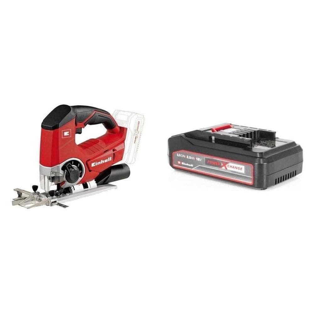 Kit Serra Tico Tico a Bateria Te-js 18 Li com Bateria Power-x-change 18v 2,5 Ah Li Einhell Preto