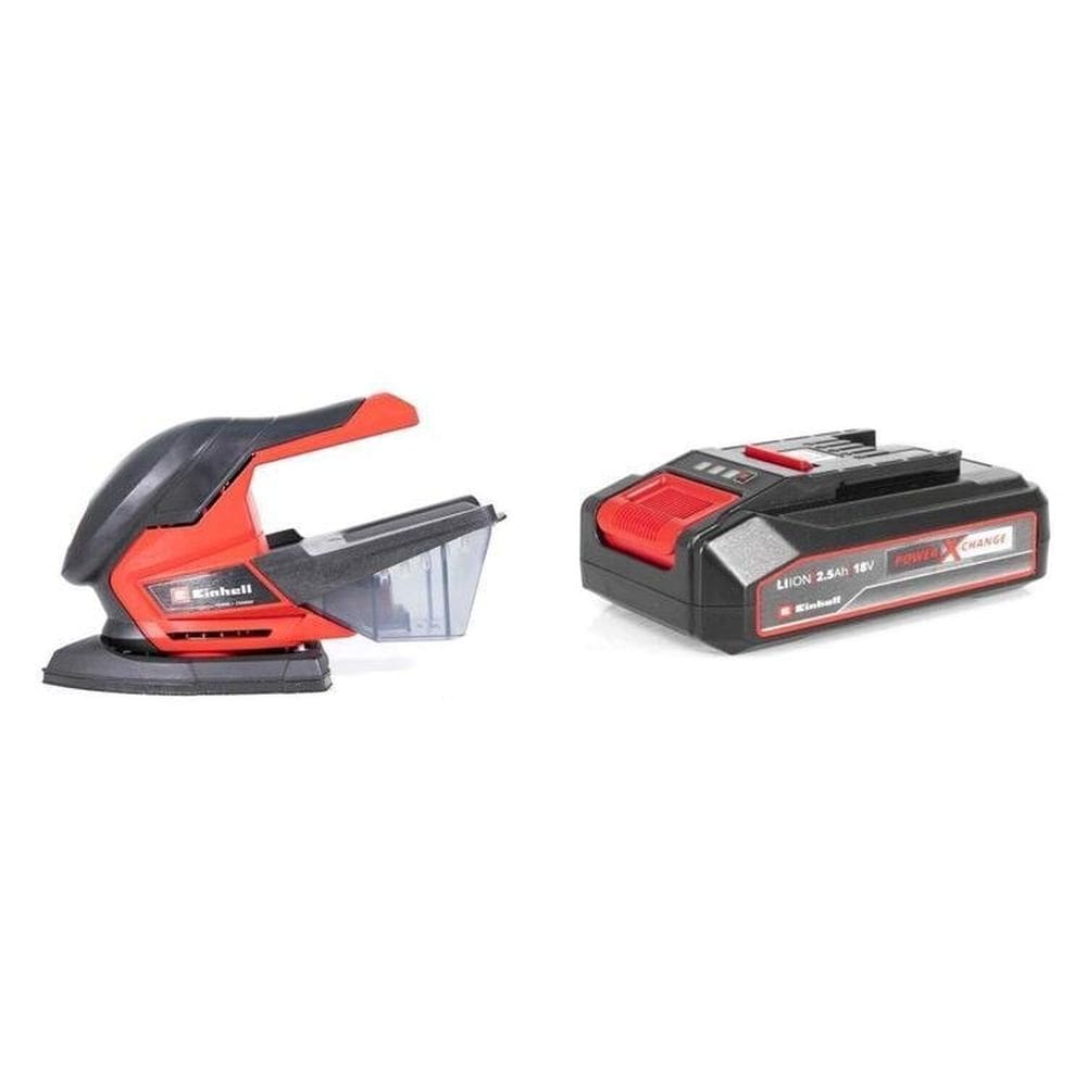 Kit Lixadeira Multiuso a Bateria Te-os 18/150 Li com Bateria Power-x-change 18v 2,5 Ah Li Einhell Preto