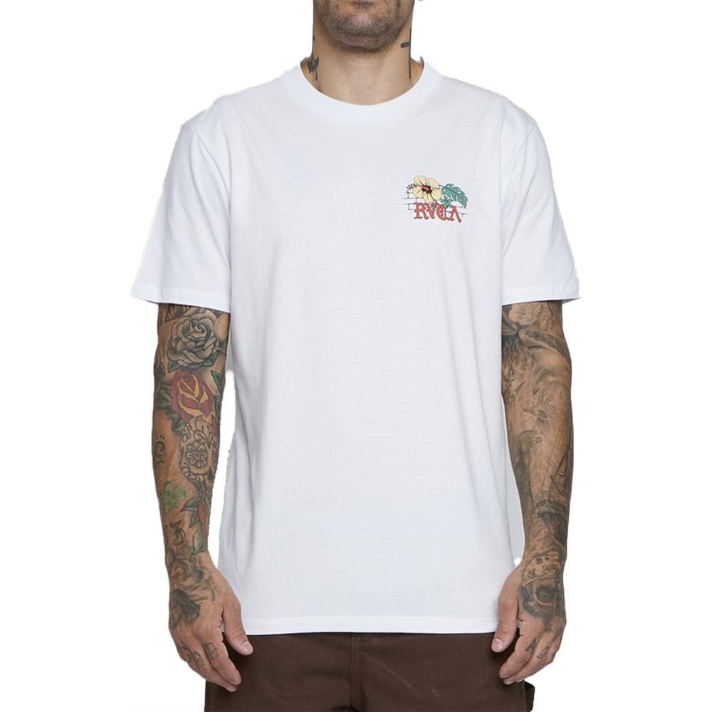 Camiseta RVCA Floral Park SM25 Masculina Branco