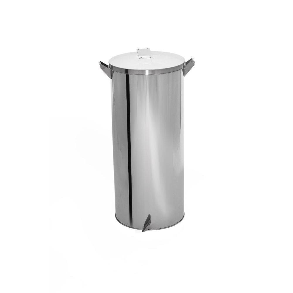 Lixeira Pedal e Alça 60L em Aço Inox
