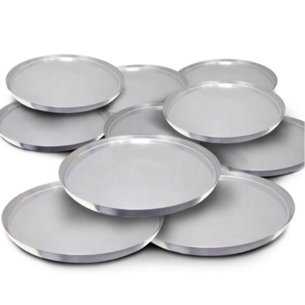 Kit 10 Formas Para Assar Ou Servir Pizza Em Alumínio 25cm