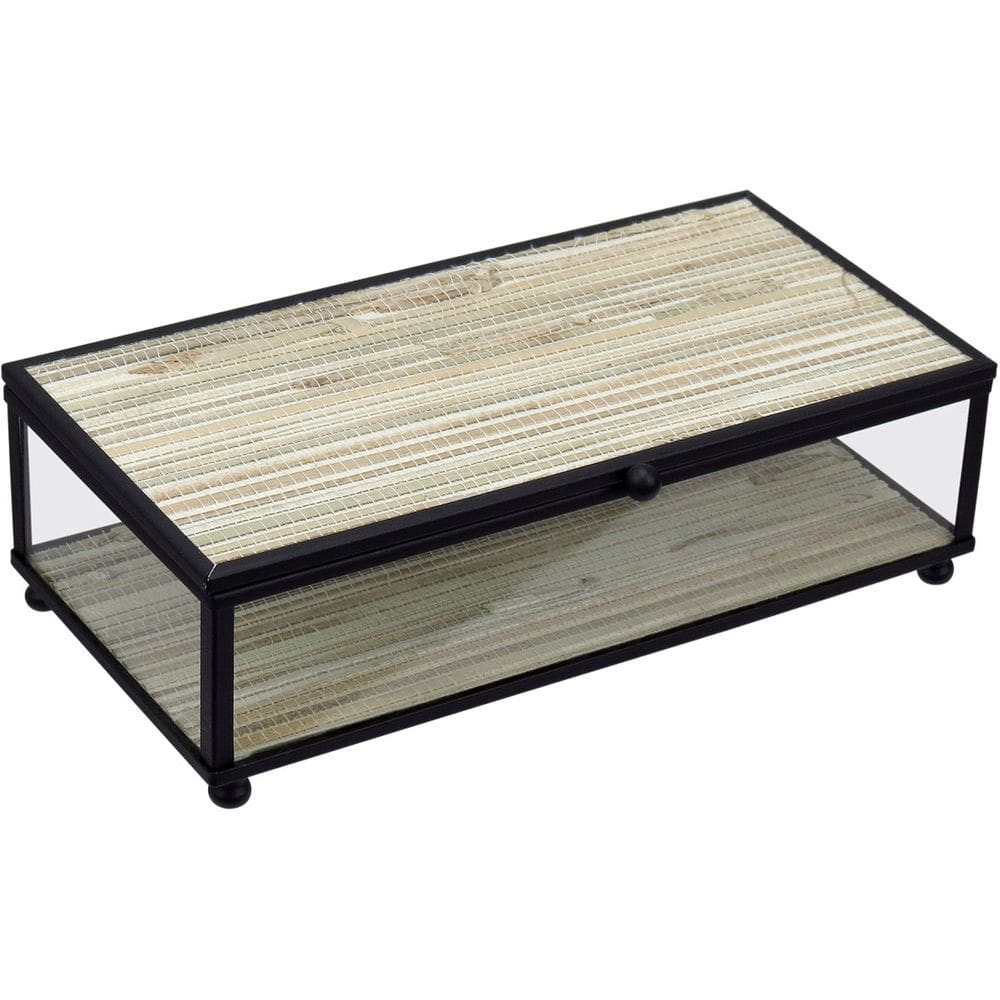 PORTA JOIAS DECORATIVO ENFEITE ORGANIZADOR HOME&CO VIDRO 6x10x20cm BEGE