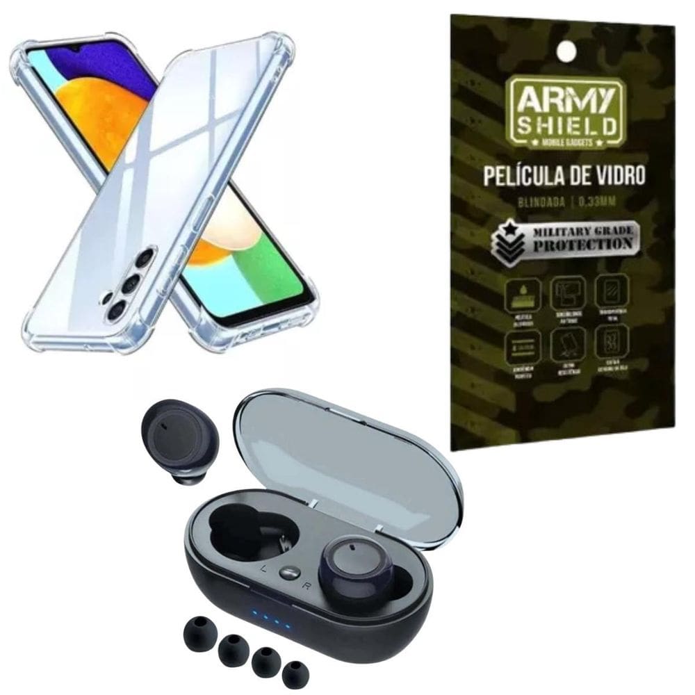 Capinha Para Galaxy A25 + Fone Bluetooth + Pelicula